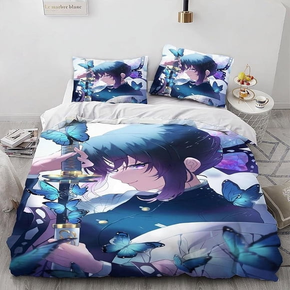 Butterfly-Shinobu -Poster- Duvet Cover 3 Piece Bed SetRoom- Atmosphere Decoration -Anime -peripherals
