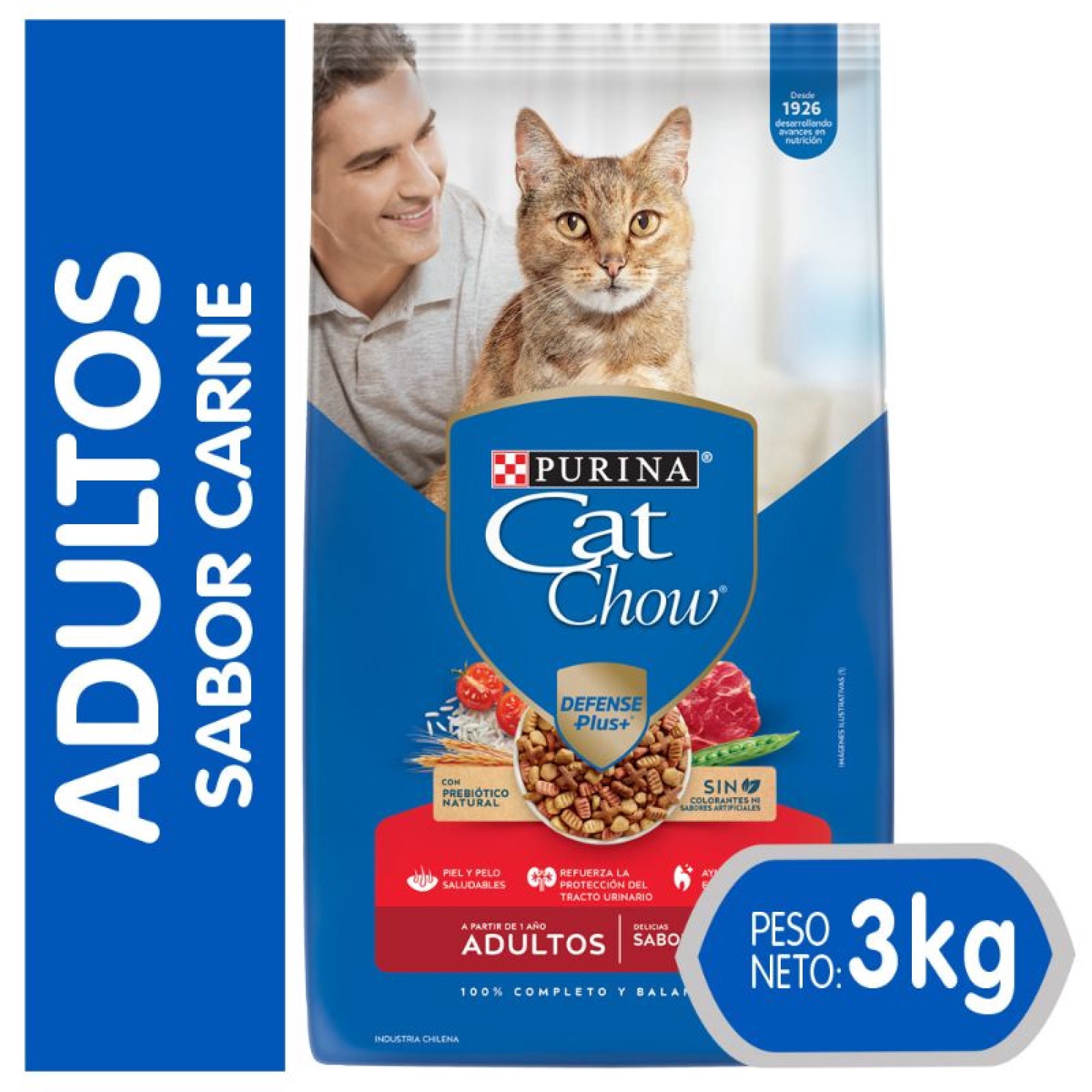 Alimento Seco Gato Adulto Sabor Carne Bolsa 3 Kg Cat Chow