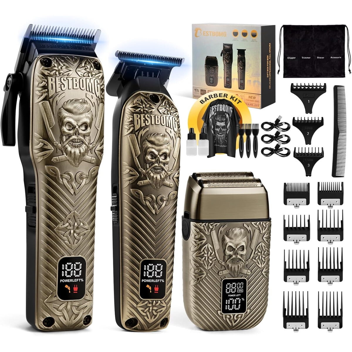 Cortadora De Cabello Bestbomg Kit Profesional Inalambrico 220min