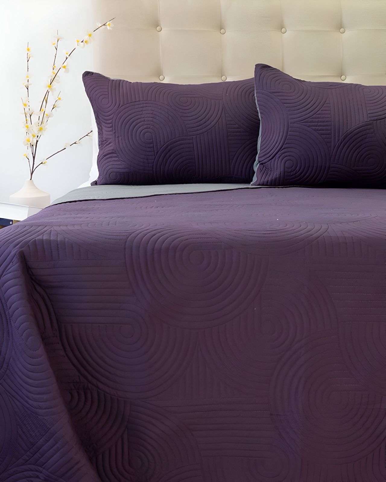 Quilt Cubrecama Bicolor 2 Plazas Doral Mas 2 Almohadas De Regalo