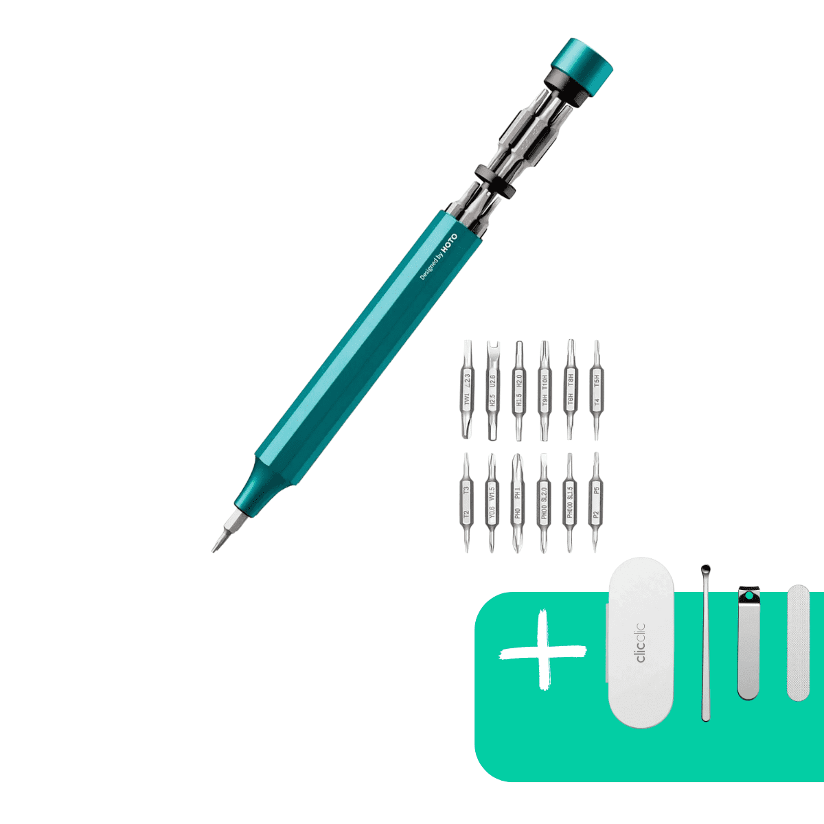 Hoto Destornillador De Precisión 24-1 Verde + Set Corta Uñas