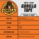thumbnail image 3 of Cinta adhesiva Gorilla Tough & Wide, color blanco, 2,88 cm x 22,86 m (paquete de 1), 3 of 6