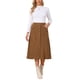 thumbnail image 2 of Falda de Pana Línea A para Mujer INSPIRE CHIC Otoño Invierno Cintura Alta Falda Midi Abotonada con Bolsillos Conjunto de Oficina L Marrón, 2 of 6
