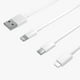 thumbnail image 1 of Cable De Carga Para Celular Carga Rápida 3 Salidas Puntas Incluidas 3 en 1 2.4A Reforzado 1 mt. compatible para Iphone Micro Usb y Tipo C, 1 of 5