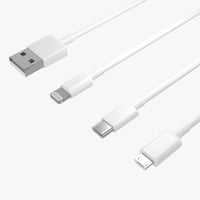Genérico - Cable De Carga Para Celular Carga Rápida 3 Salidas Puntas Incluidas 3 En 1 2.4A Reforzado 1 Mt. Compatible Para Iphone Micro Usb Y Tipo C