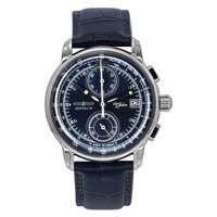 Zeppelin - Reloj Quartz Para Hombre 100 Jahre Cronógrafo Correa De Cuero Dial Azul 86703