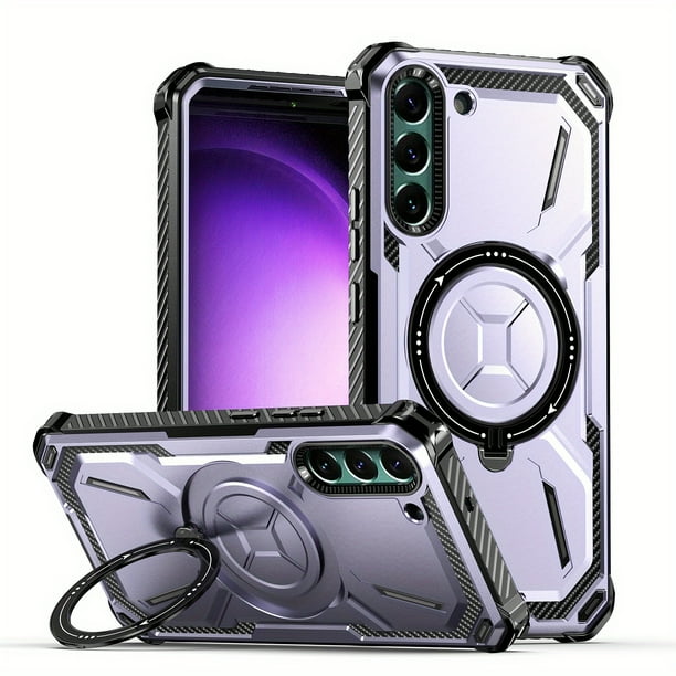 For Samsung Galaxy S23 S22 S21 Ultra S23 Plus Case Metal Kickstand Magnetic Case , Heavy Duty Bumper Shockproof Phone Case