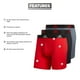thumbnail image 2 of Calzoncillos tipo bóxer adidas para hombre, paquete de 3 unidades, rojo escarlata/negro/gris ónix, 2 of 3
