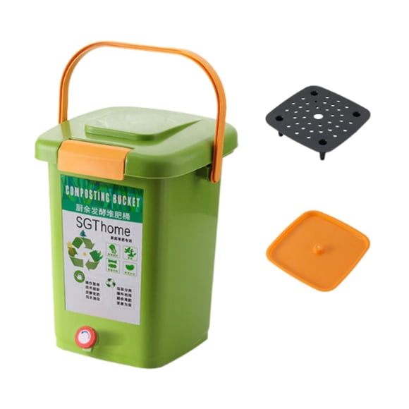 Contenedor de compost para interiores, contenedor de residuos de alimentos domésticos, cubo de compost, tanque de fermentación para huerto, granja, ho 20 litros