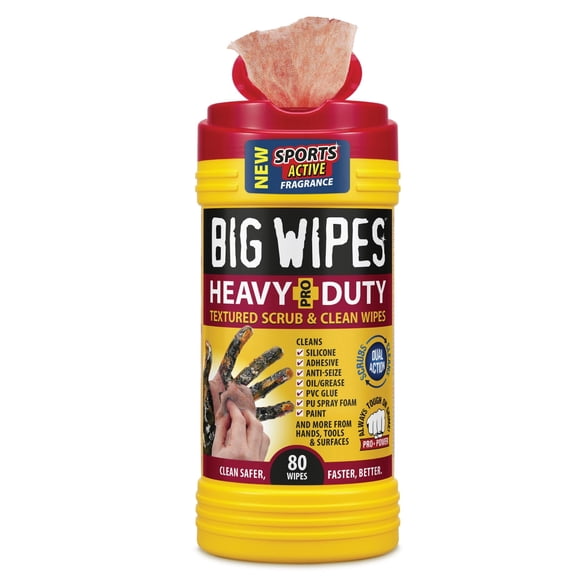 Toallitas limpiadoras de manos BIG WIPES Heavy Duty Industrial, 80 unidades