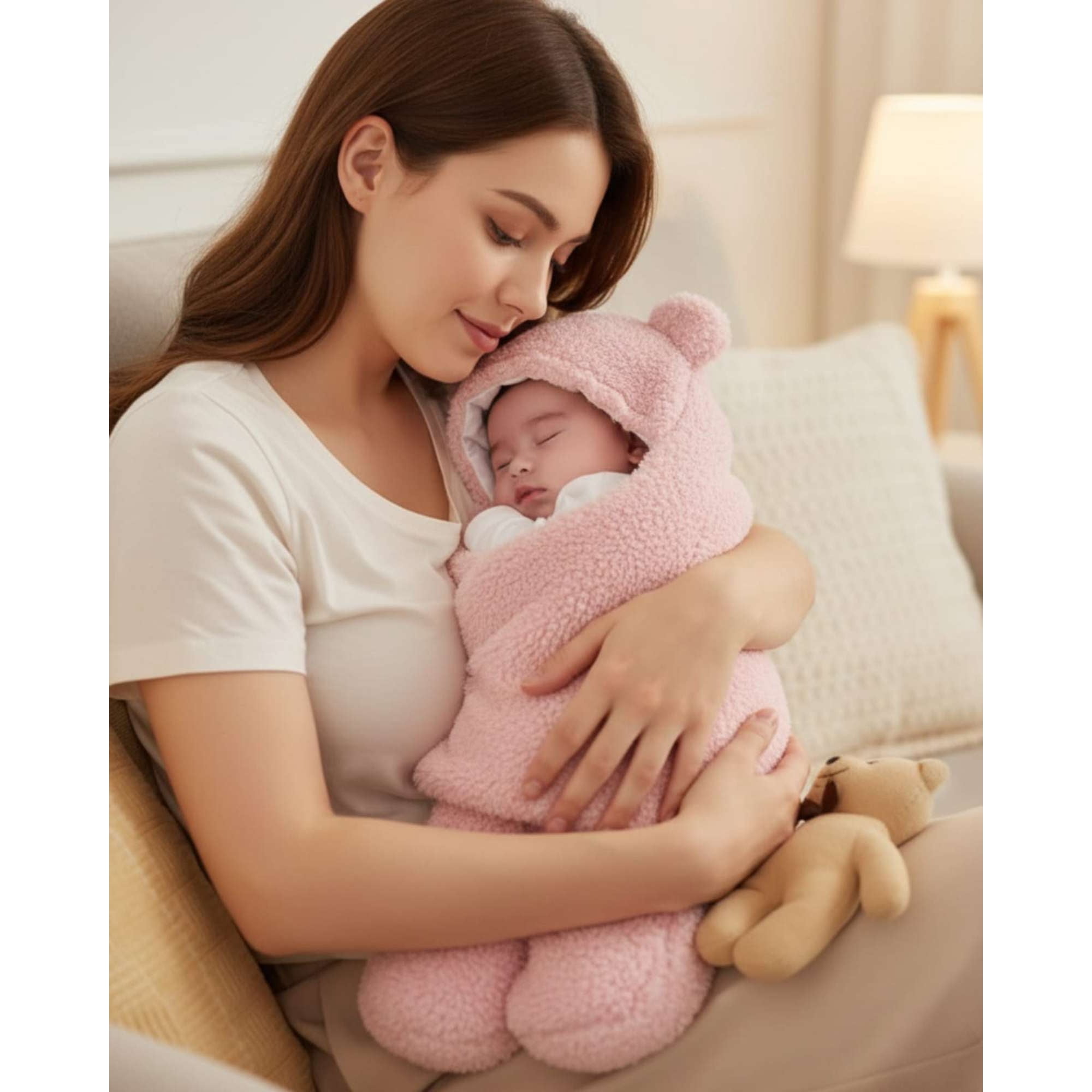 Mylhogar - Saco De Bebé Osito Talla 6 Rosado