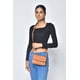 thumbnail image 5 of Cartera Satchel Sharo Cuero y Lona Bicolor, 5 of 6