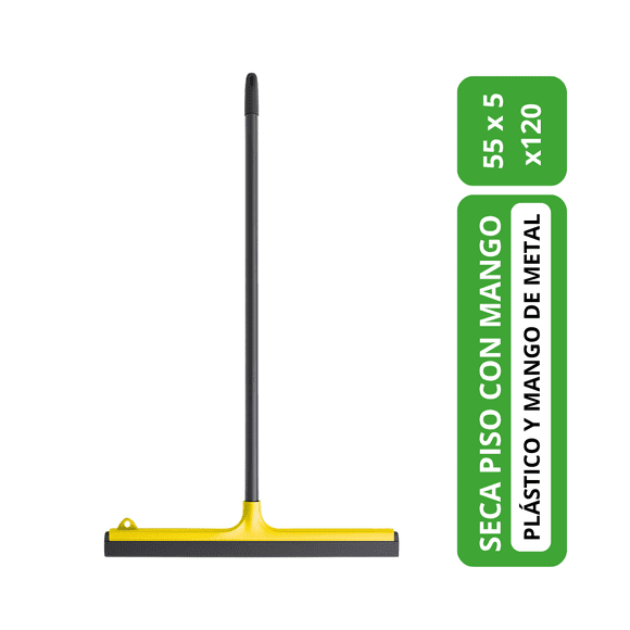 Seca Piso Amarillo Plastico Con Mango Metalico 55 Cm