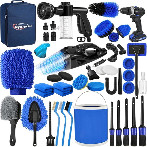 Kit De Detallado 45 Pzs Aspiradora Pistola De Espuma