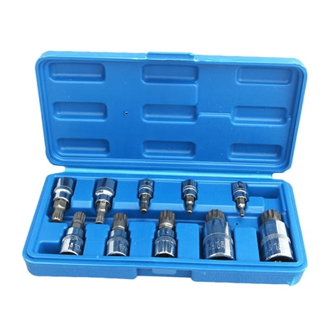Ioensy - 10 Uds Triple Cuadrado Spline Bit Socket Accesorios Para Automóviles Broca A Prueba De Manipulaciones Para Camiones