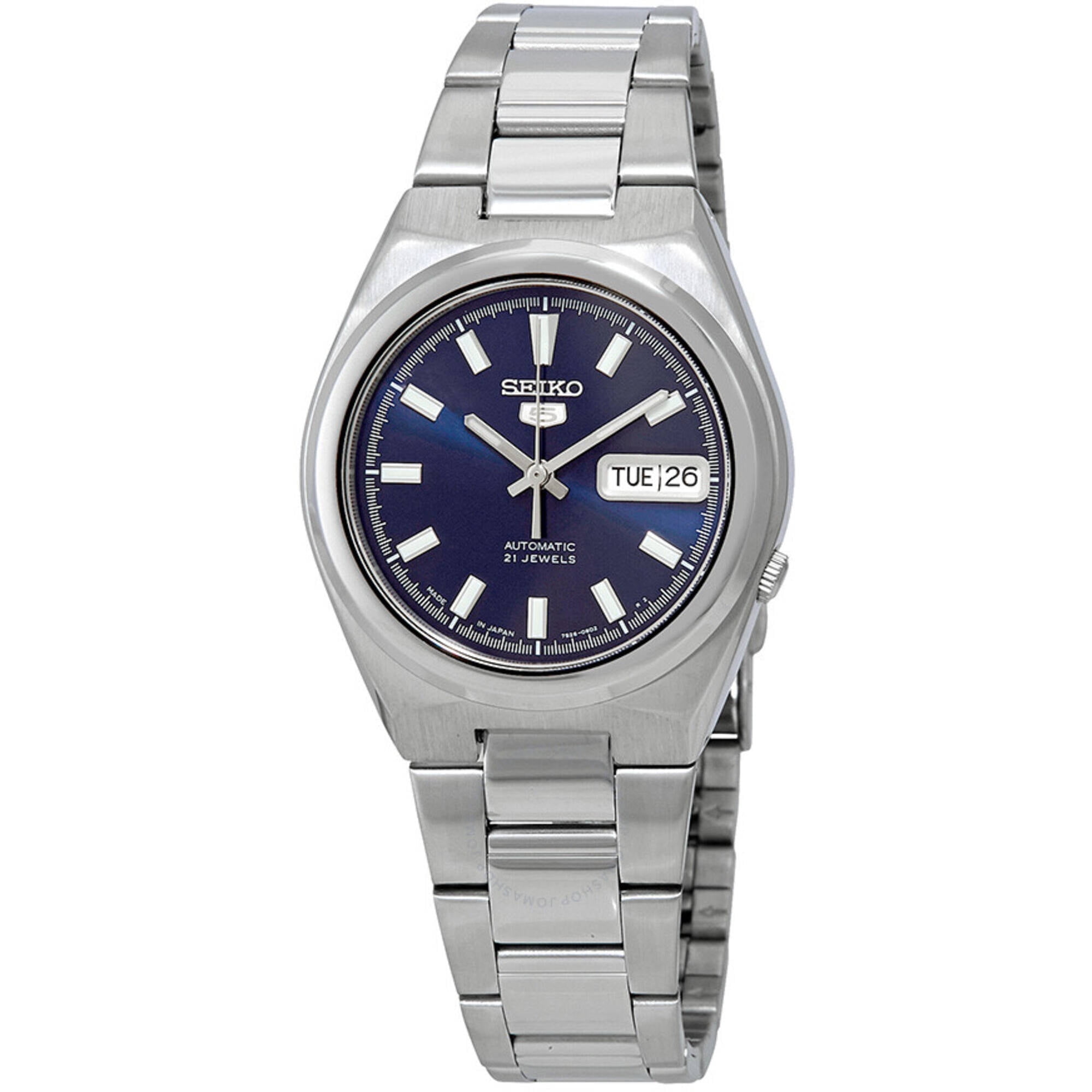 Reloj Seiko De Hombre 5 Automático Snkc51j1 De Acero Inoxidable Con Esfera Azul