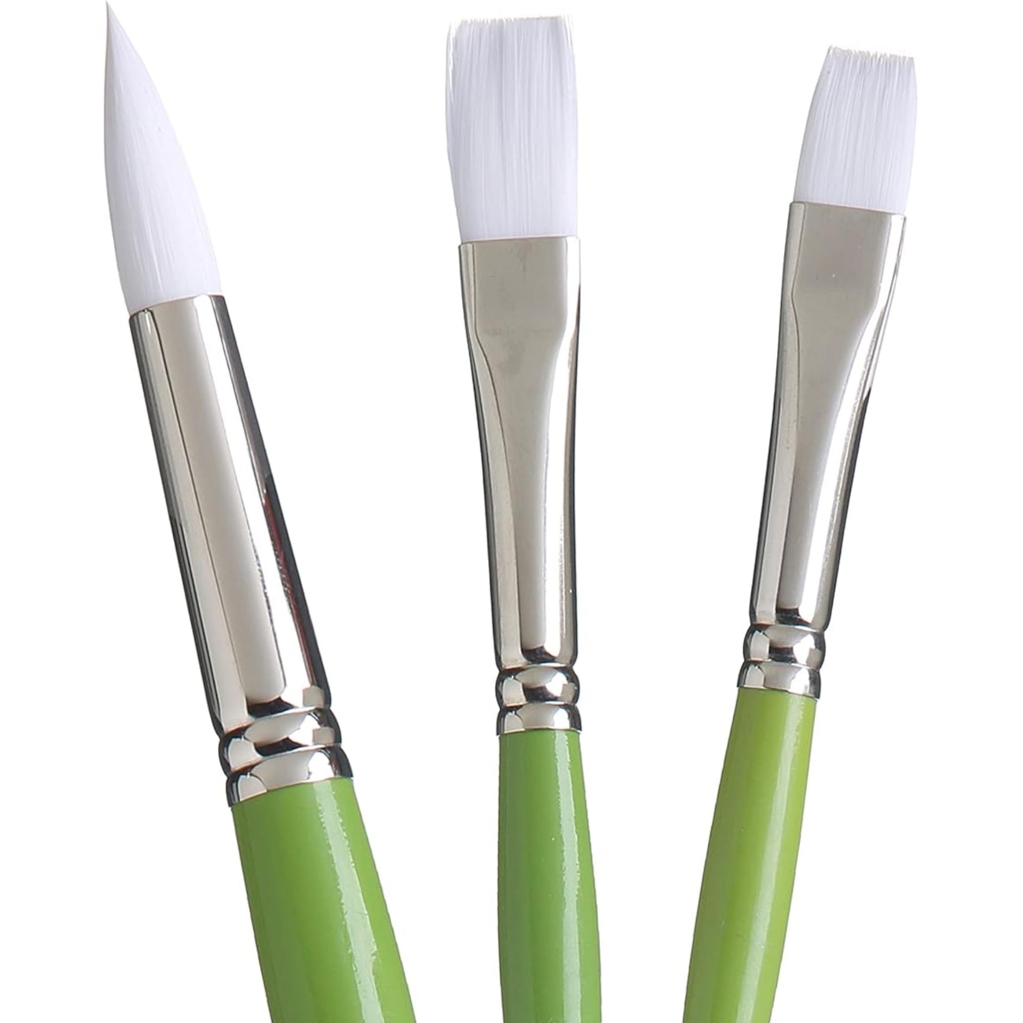 Set 3 Pinceles Princeton Snap Mango Largo Sintético Blanco