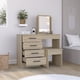 thumbnail image 5 of Mueble De Tocador Con Espejo 4 Cajones Y Silla 126x100x42 Cm Cafe claro y Blanco, 5 of 10