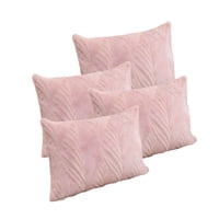 Genérico - Set De 4 Fundas De Cojin Serie Hojas 30X50 Cm Rosa