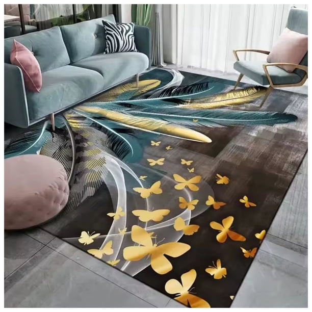 Alfombra Antideslizante Grande 140x200cm Estampada Moderna Para Piso