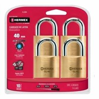 Set 4 Candados 40 Mm Hermex #Cl-40X4 Dorado
