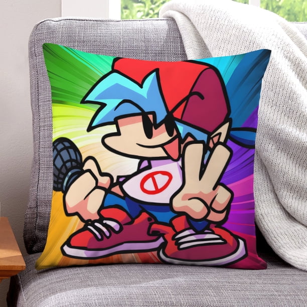 Friday Night Funkin' Fundas de almohada de terciopelo con tema, regalos de funda de almohada, decoración para el hogar, cojín de lanzar, regalo de cumpleaños para fans y parejas. 45cm x 45cm.