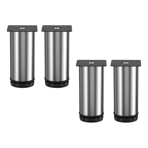 Genérica - Pack 4 Patas Metálicas Regulables Para Mueble 120Mm Satinado