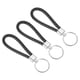 thumbnail image 1 of Uxcell PU Llavero con Correa de Cordón Tejido, Llavero de Cuero Trenzado, Negro 3 Paquetes, 1 of 5