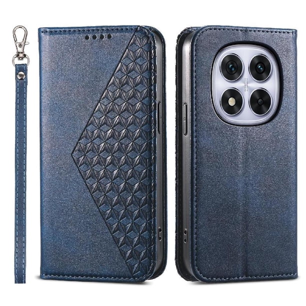 Funda Flip FOXDOCK para Xiaomi Redmi Note 15 Pro , Estilo Billetera con Diseño Rombo, Correa de Mano y Soporte, Uso Diario