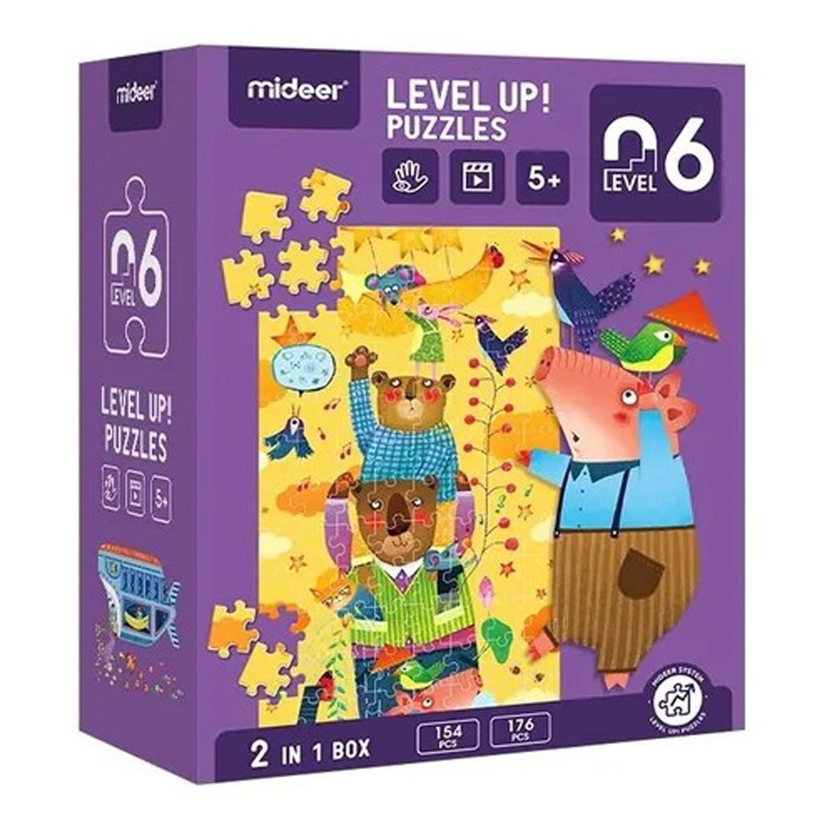 Genérico - Puzzle Infantil 2 En 1 Nivel 6 Ositos