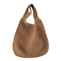 Xusx111 - Tejido A Mano Suave Gran Bolso De Paja Boho Paja Manija Tote Retro Verano Bolso De Playa Bolso De Ratán