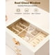 thumbnail image 4 of Caja de joyería Enthralite de 3 niveles con tapa de vidrio blanca, 4 of 9