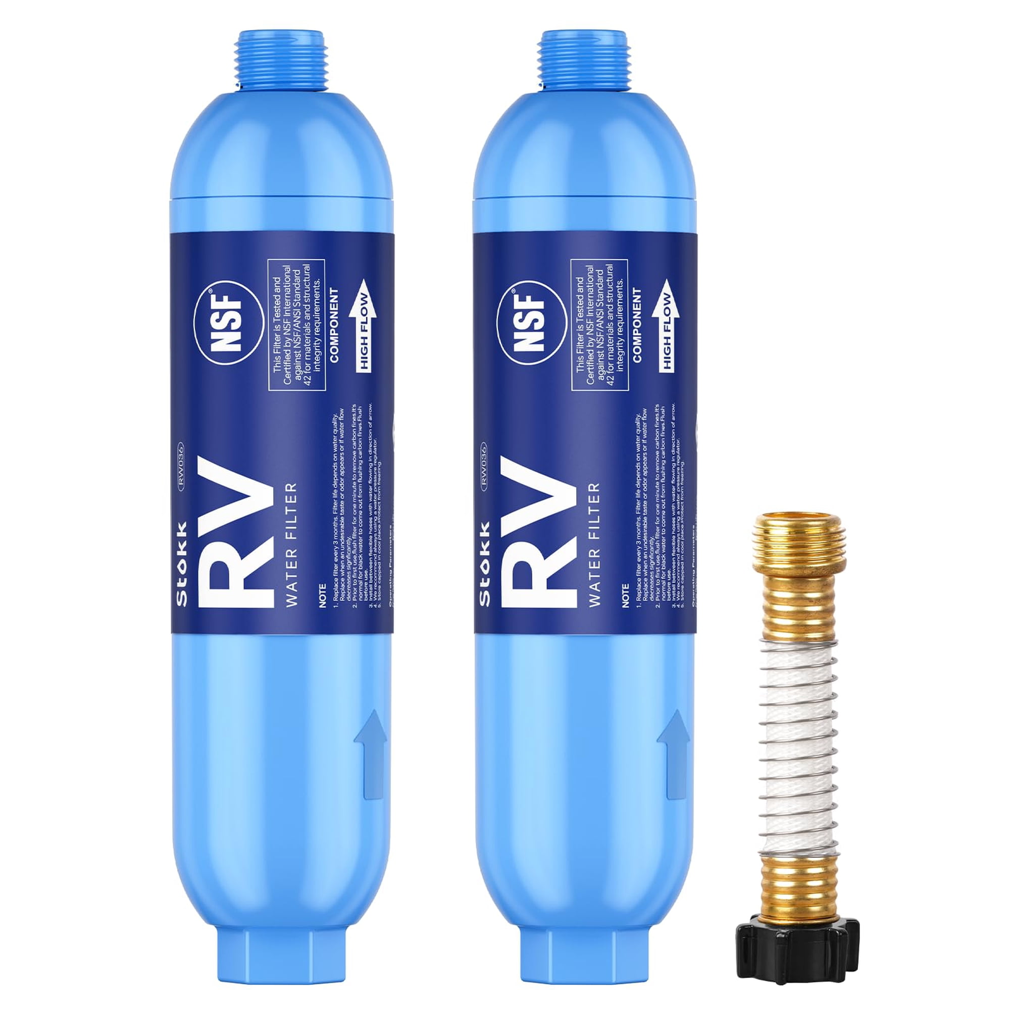 Filtro De Agua Stokk Rv Con Protector De Manguera Flexible, Paquete De 2