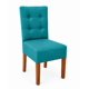 thumbnail image 1 of Pack 4 sillas de comedor, respaldo curvo, estilo capitoné, color turquesa, 1 of 4