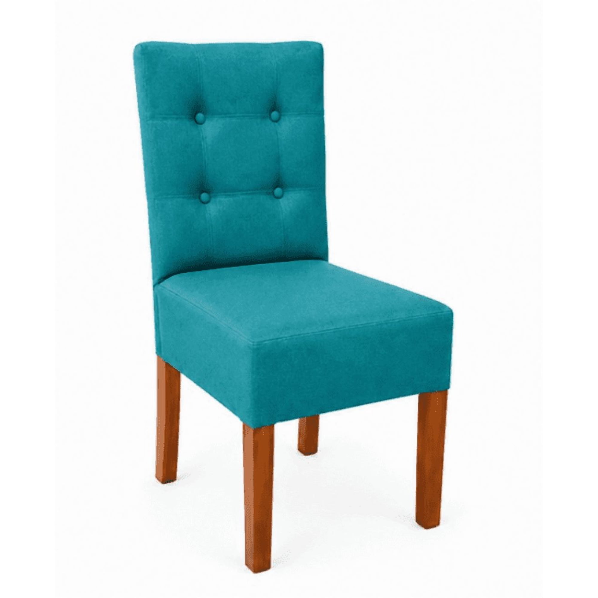 Rous Muebles - Pack 4 Sillas De Comedor, Respaldo Curvo, Estilo Capitoné, Color Turquesa