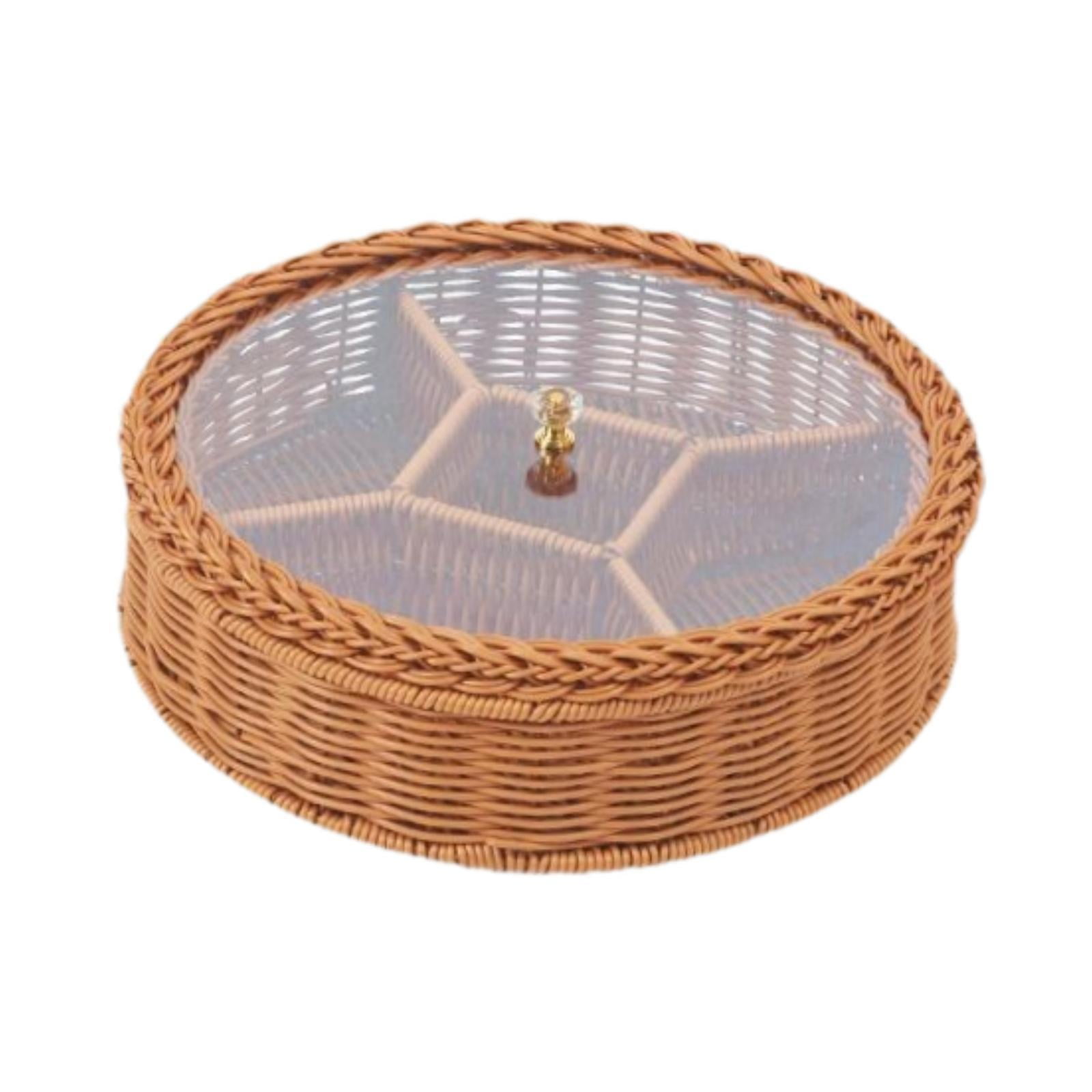 Gazechimp - Bandeja Para Aperitivos Con 5 Compartimentos, Organizador De Frutas Secas Tejidas Para Dulces, Frutos Secos Y Frutas.