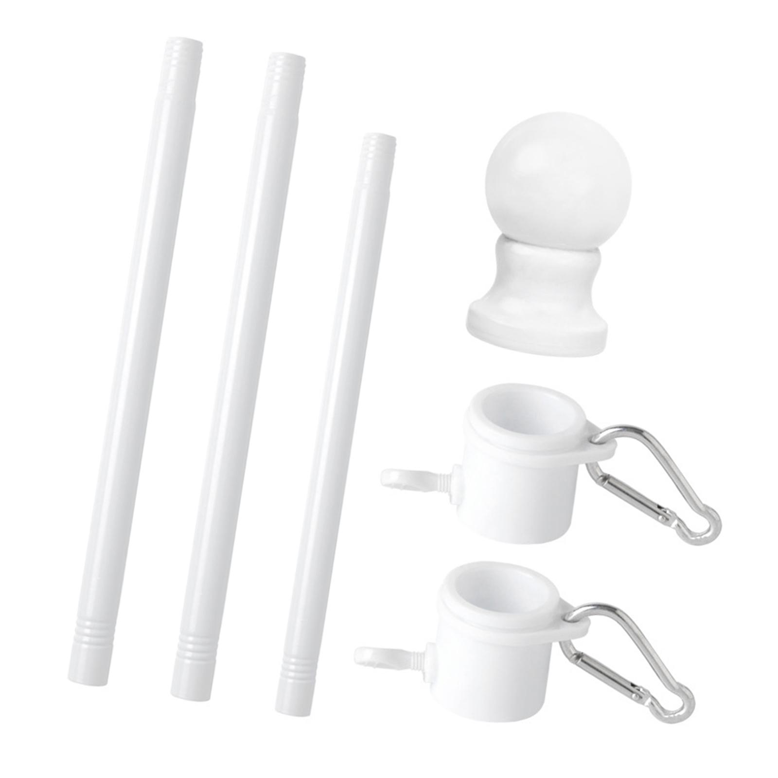 Magideal - Kit De Asta De Bandera Kit De Asta De Bandera Anti Enredos Exhibición De Bandera Moderna Y Resistente Para Exteriores Blanco