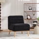 thumbnail image 3 of 24.4" Wide Modern Upholstered Armless Chair with Rubber Wood Legs, Chenille Accent Chair for Living Room,Bedroom,Office and Reading Room. Black, 3 of 3