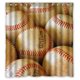 thumbnail image 1 of Cortina de ducha de béisbol, juego de cortina de baño con ganchos, tamaño 66 x 72 pulgadas, 1 of 3