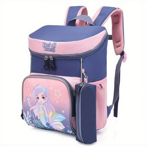 New Children's Kawaii Cartoon Cute Backpack, Cute Cartoon Animal Unicorn Mermaid Dinosaur Kindergarten Primary School Students School Bag With Pencil Case, Lightweight Large Capacity Backpack