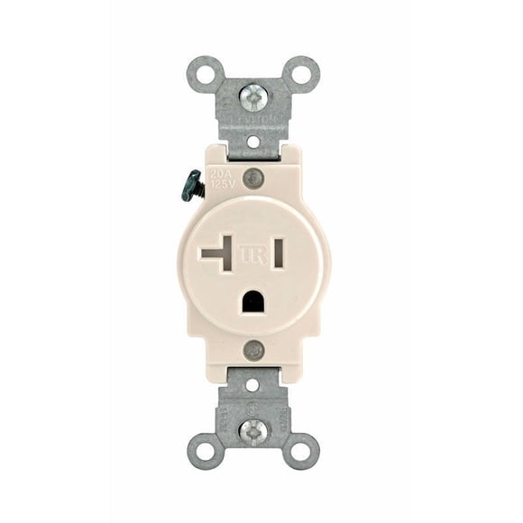 Outlet Leviton, 20 A, 125 V, luz única, color almendra 5-20R, paquete de 1 unidad