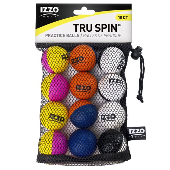 Pelotas de Golf Izzo TruSpin Soft Flight para Práctica, 12 Unidades