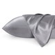 thumbnail image 1 of Funda de almohada satinada, gris oscuro, tamaño queen, 50 x 75 cm, paquete de 2, 1 of 7