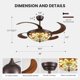 thumbnail image 2 of Ventilador de techo APBEAMLighting 122 cm estilo Tiffany con control remoto y luz regulable, 2 of 9