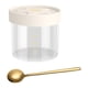 thumbnail image 2 of Recipiente de almacenamiento de alimentos transparente Contenedor de almacenamiento Recipiente de vidrio de borosilicato alto con escala multifunción 200ml con cuchara, 2 of 5