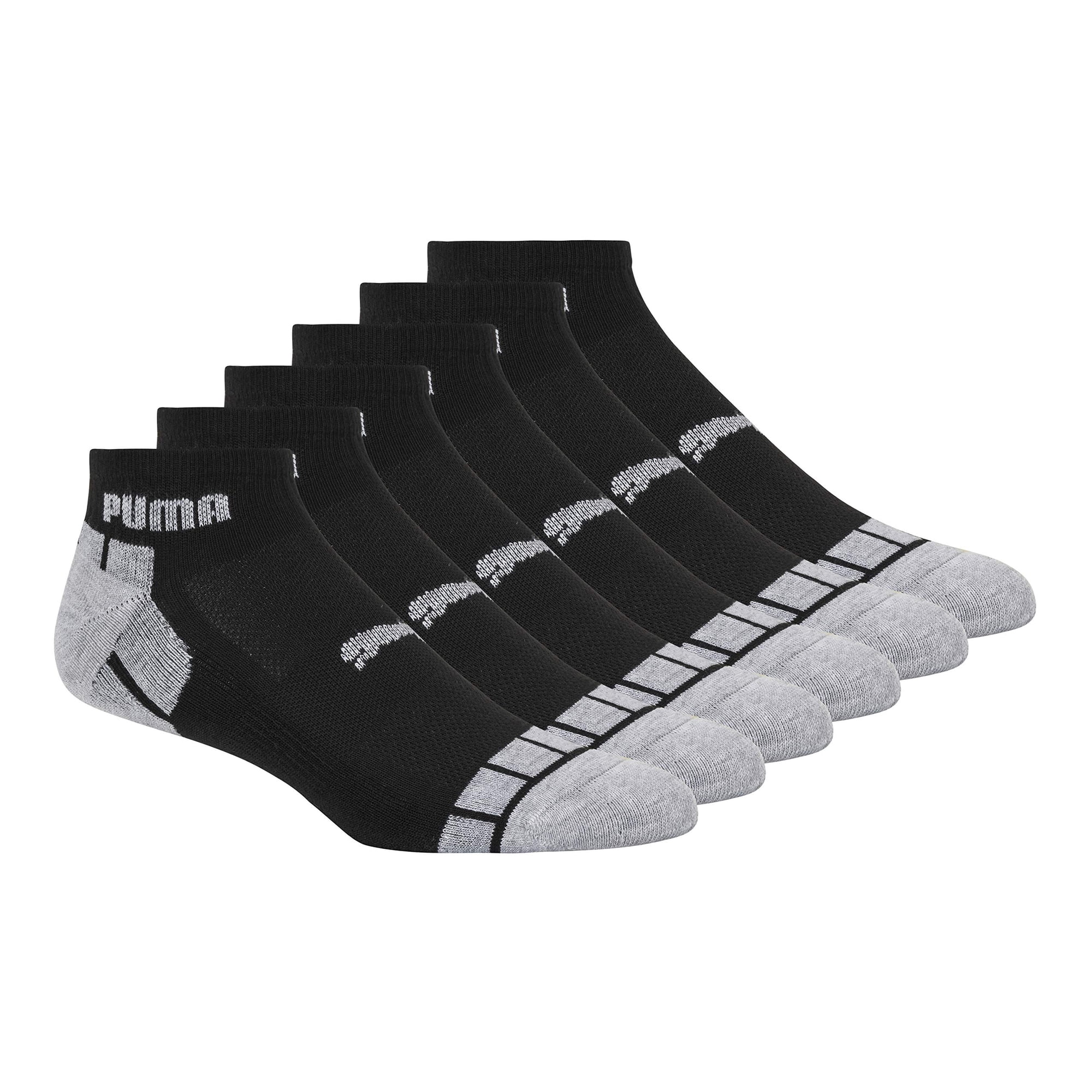 Pack De 6 Calcetines Puma Quarter Crew Para Hombre, Color Negro/gris, Tallas 10-13