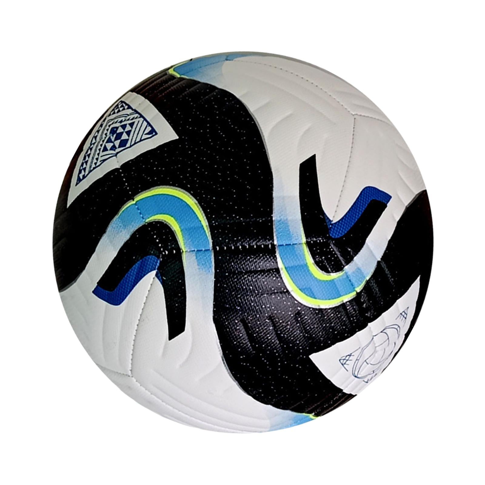 Ioensy - Balón De Fútbol Tamaño 5 Costuras Sin Costuras Balón Oficial De Cuero De Fútbol Negro