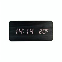 Genérico - Reloj Digital Led Tipo Madera Zen Negro