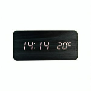 Genérico - Reloj Digital Led Tipo Madera Zen Negro