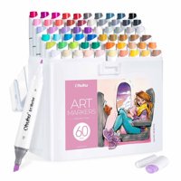 Ohuhu 60 Marcadores Alcohol Fina & Biselada Fina Ilustración